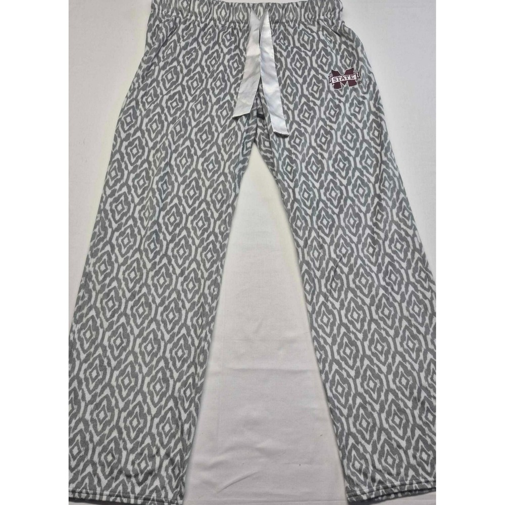 Mississippi State Bulldogs women's grey/white patterned pajama bottoms Med